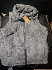 Patagonia Los Gatos Vest Girls XL 14 Gray Full Zip Pockets Outdoor Sherpa-NWT