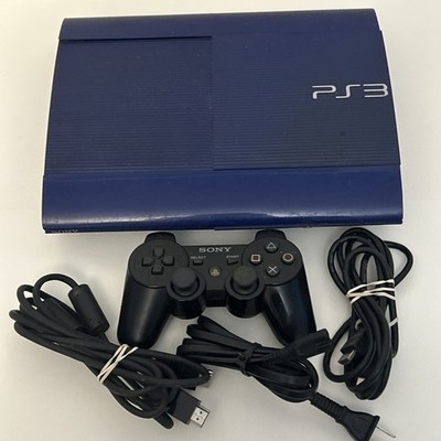 Sony Playstation 3 Super Slim Azurite Blue Bundle Fully Tested W/ Cords Remote
