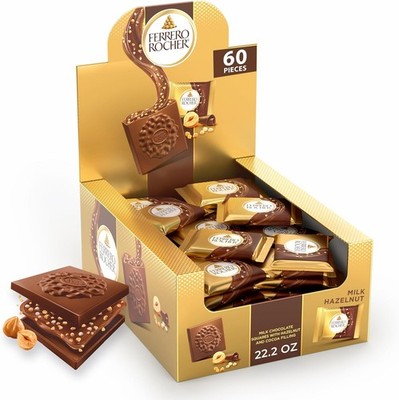 Ferrero Rocher Premium Milk Hazelnut chocolate squares, Indivily