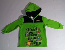 TMNT Ninja Turtles Boys Hooded quarter Zip Sweatshirt Hoodie Size 3T Nickelodeon