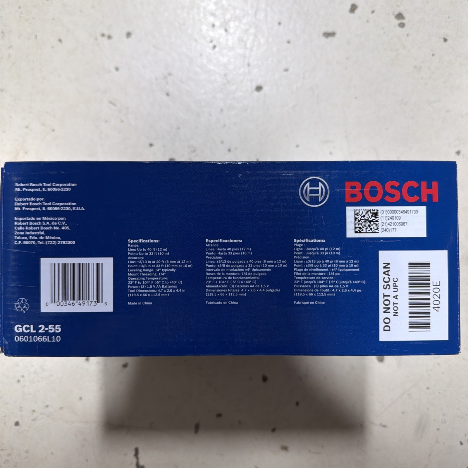 Bosch 40' Self-Leveling Cross-Line Laser with Plumb Points GCL 2-55