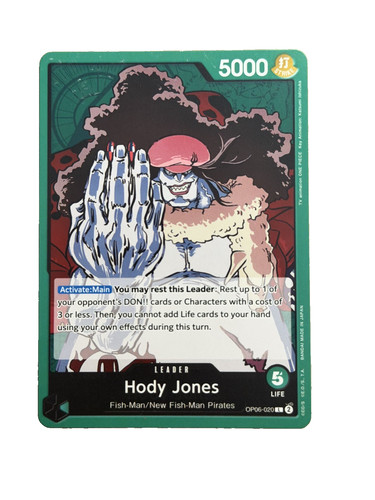 New: One Piece CCG Hody Jones (020) OP06-020 Wings of the Captain Regular Leader