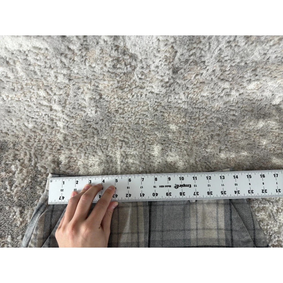 Falda midi a cuadros LL Bean calce clásico talla 4p forrada algodón grueso gris/crema Foto 4 de 4