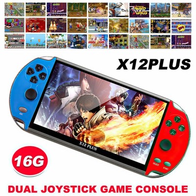 X12 Plus Handheld Spielkonsole 2700 Spiele 7'' Kinder Video Retro Game Consoles