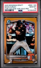 2025 Bowman Draft 1st Dean Curley Gold College Variation /50 PSA 10