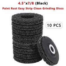 10 PCS 4.5" x 7/8" Black Poly Strip Discs, Rust Paint Oxidation Remover