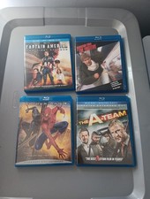 Lot Of 4 BLU RAY /DVDS CAPT AMERICA AVEN, THE FUGITIVE,SPIDER MAN3 , THE A TEAM