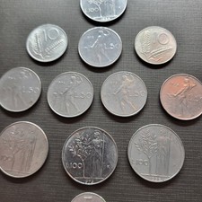 Italian Lire Coin Collection – 5,10,50 & 100 Lire 1955–1979 Vintage Italy Coins