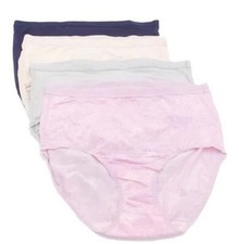 Breezies Silky Knit Full Brief Panties 4PK LARGE