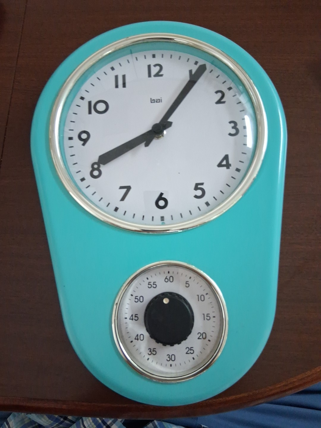 Bai Designer Wall Clock. Retro Vintage Appeal. 6” Dial