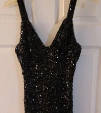  Akira Black Label Women Sequin Beaded Mini Dress Party Cocktail Flapper size S
