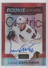 2020 O-Pee-Chee Platinum Rookie Red Prism 19/50 Lucas Carlsson #R-LC Auto 0i47