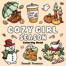Cozy Girl Season: Bold and Easy Coloring Book for Adults  Teens, Featuring...