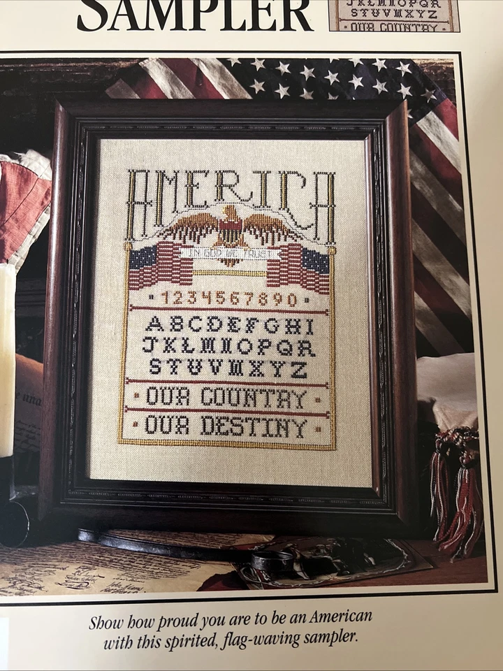 American Sampler︱Leisure Arts︱83063︱Cross Stitch︱1993︱America︱Patriotic︱USA - Image 2 of 4