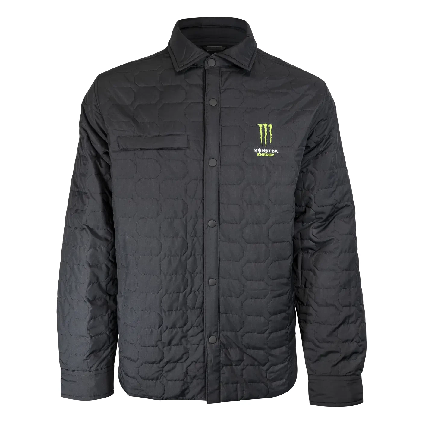 Monster Energy Artisan Quilted Black Light Puffer Jacket Button-Up (Pick Size) - product detail image 2