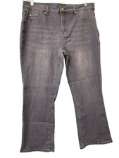 IMAN Global Chic Perfect Fit 360 Slim Bootcut Jean Size 16PWM Washed Gray Cotton