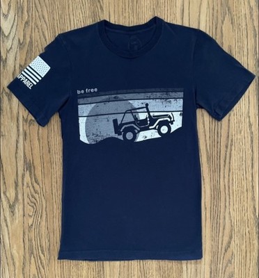 Nine Line Apparel JEEP, Be Free, Blue  Men s T-Shirt Mens Small