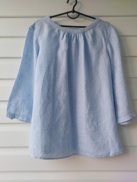 Women Boden Shirt Blue Linen XL