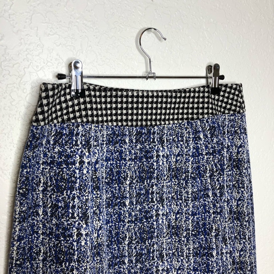 Matrix Size Resolution Cabi Renia 21 Club blue black white matrix mixed print skirt size 6 NWT ...