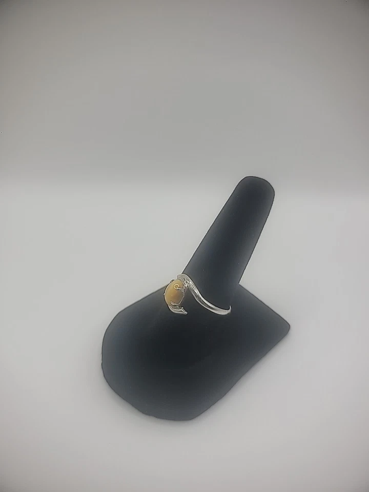 Anillo Vintage Plata de Ley 925 Plata 6 3/4 Ojo de Tigre Piedra Ovalado Joyería Foto 4 de 4