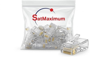 100 PCS Cat5e RJ45 Modular Plugs 8P8C UTP Ethernet Crimp Connectors Gold
