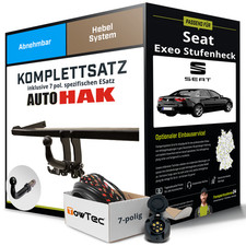 Für SEAT Exeo Stufenheck Typ 3R2 Anhängerkupplung abnehmbar +eSatz 7pol 09- Kit
