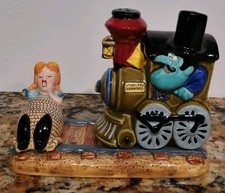 Bullwinkle Snidely Whiplash & Nell Fenwick Train set Salt & Pepper Shakers