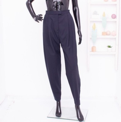 COS Culotte Hose Wollmischung Plissee Tapered Legs High Waist Twill Pants 36