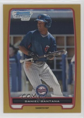 2012 Bowman Chrome Prospects Gold Refractor 35/50 Daniel Santana #BCP134 tp9
