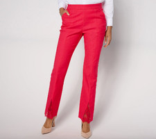 Isaac Mizrahi Tall Stretch Woven Baby Boot-Cut Pants , Magenta Sz 4T a631279