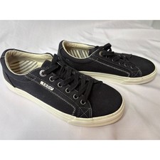 TAOS Womens Black Plim Soul Canvas Sneaker Sz 7.5 Lace Up Comfort Gorpcore Boho