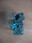 Vintage Blue Glass Bear Figurine Decorative Animal Bear Fenton