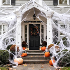 1200 Sqft Spider Webs Halloween Decorations with 120 Fake Spiders