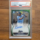 2023 1st Bowman Chrome Xavier Isaac Rookie Auto Green Grass Refractor /99 PSA 10