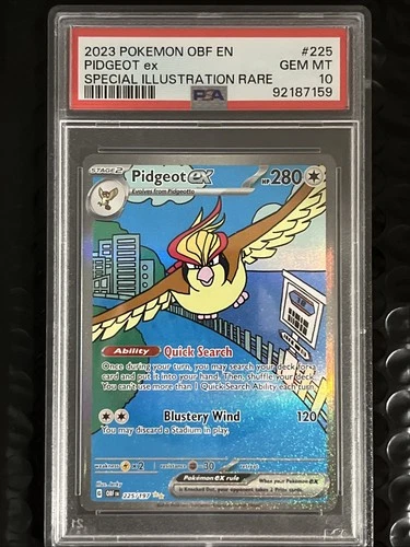 Pokemon Obsidian Flames Pidgeot EX 225 PSA 10