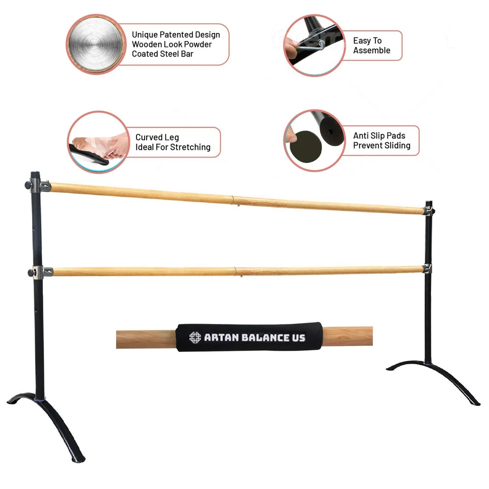 Ballet Barre Portable for Home or Studio, Height Adjustable Bar for Stretch, ... - Image 3 of 4