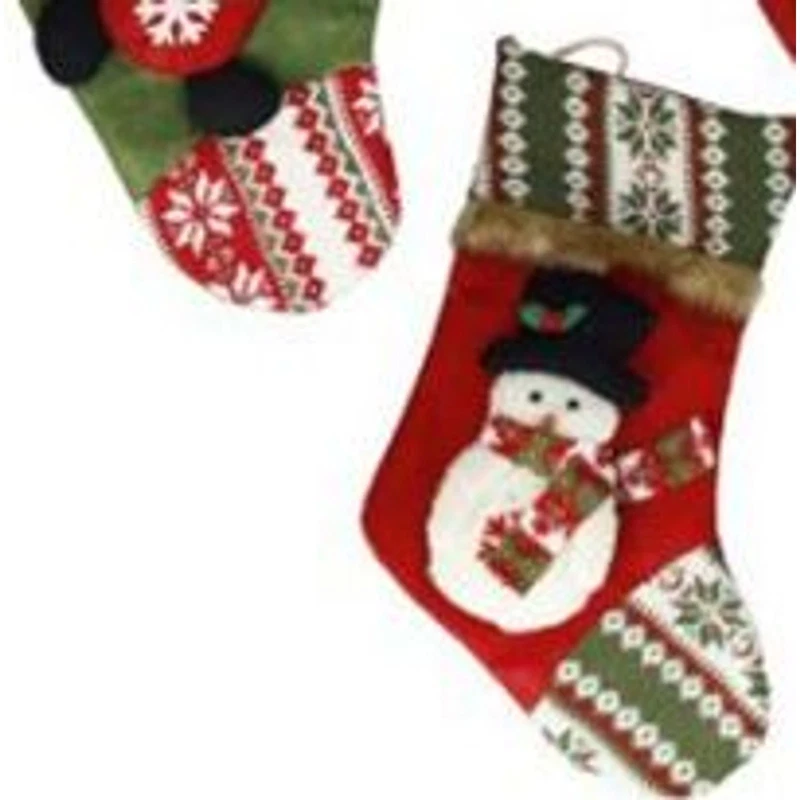 Calza Natalizia da Appendere BRANDANI Babbo Natale Pupazzo Pan di Zenzero 46 cm, fotografia 8 di 9