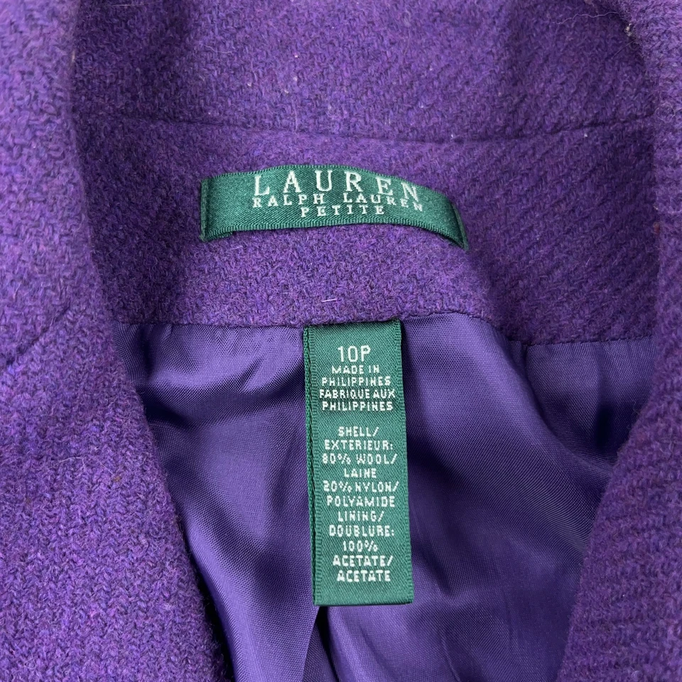 Lauren Ralph Lauren Jacket Women 10P Purple Wool Blazer Sports Coat Jacket Joker - Image 2 of 4