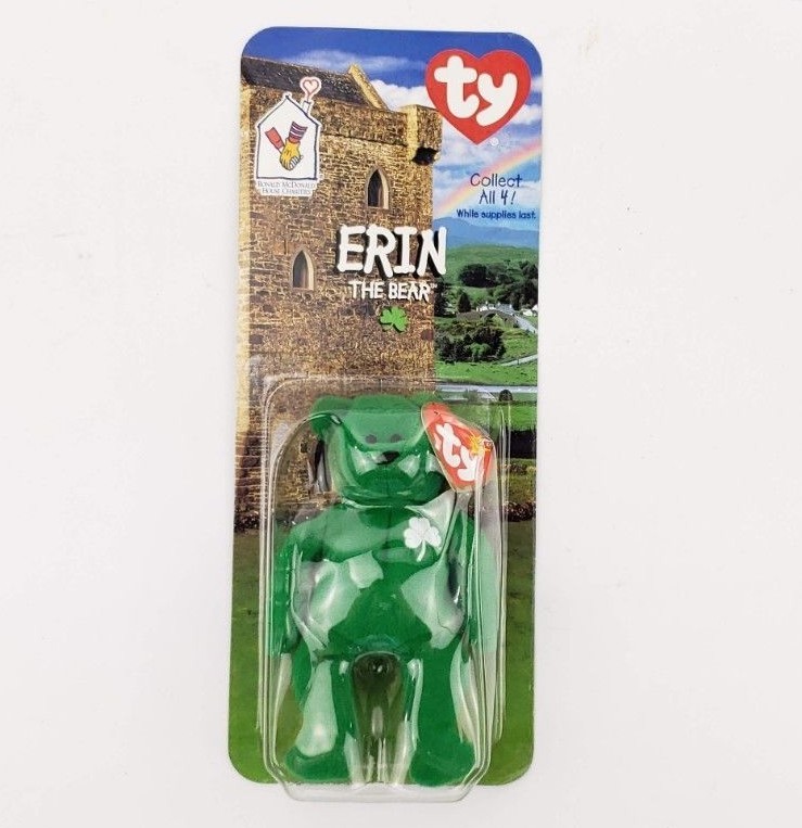 Erin The Bear Ty Beanie Bear 1993 Tush Tag Mcdonalds Charity Rare Errors
