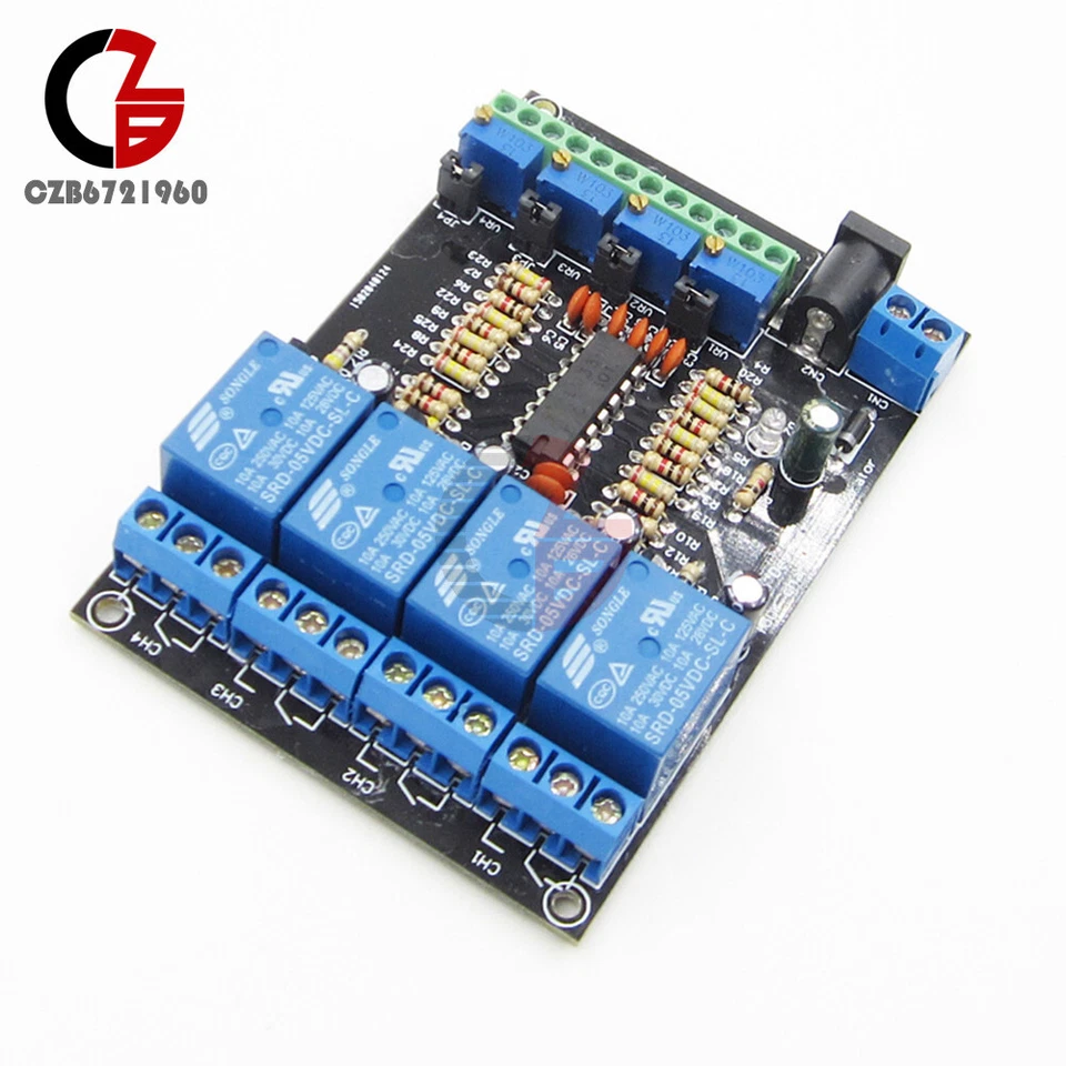 DC 5/12/24V LM393 Comparator 1/2/4Channel Voltage Comparator Module Relay Switch - Image 4 of 4