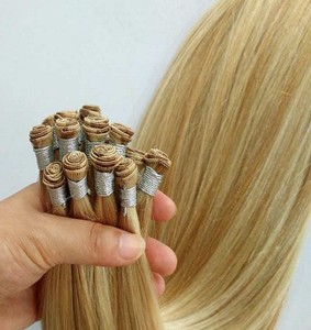 Hand Tied Micro Wefts For Weaves 18 Silky Euro Remy Hair