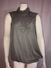 Language Womens Top Turtleneck Sleeveless Size S