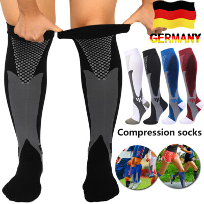 1-3 Paar Stützstrümpfe Kompressionsstrümpfe Laufsocken Kniestrümpfe Herren Damen