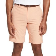 Men's Walter Hagen Perfect 11 Golf Shorts Size 30 Seersucker Orange Apricot NEW