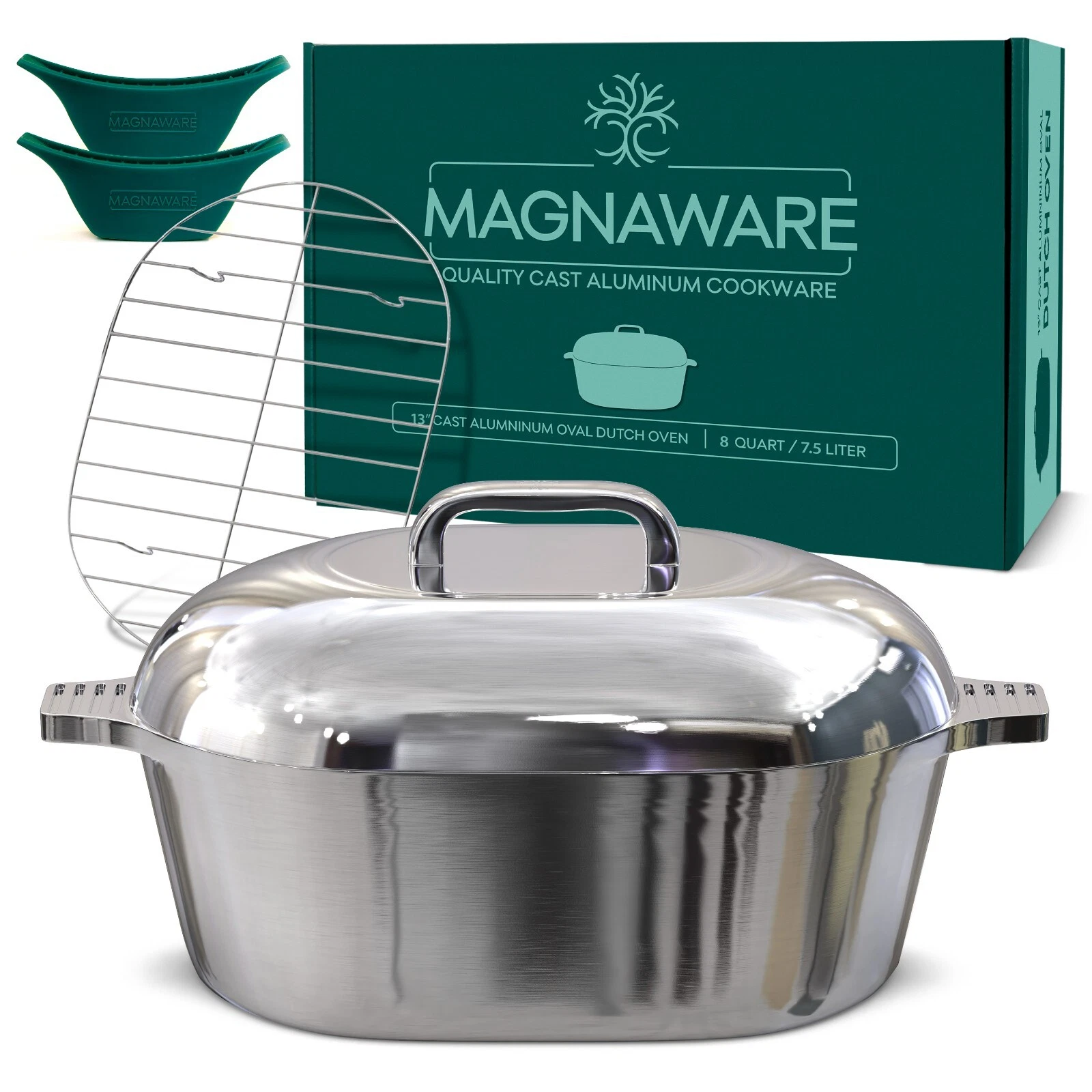 MAGNAWARE Quality Cast Aluminum Oval Dutch Oven - 8 QT 13" *Like MAGNALITE*