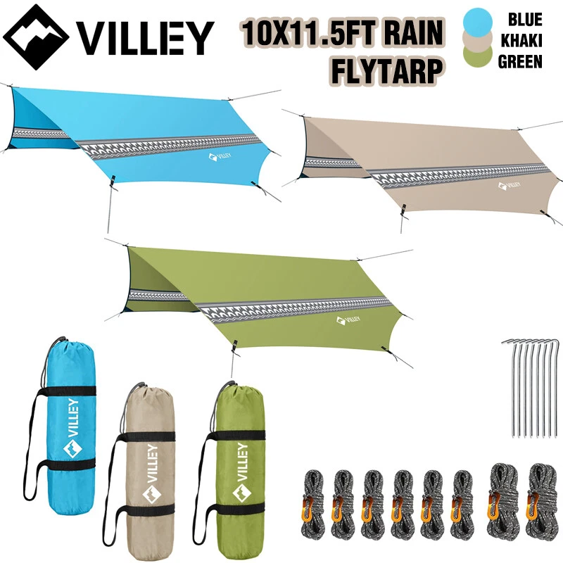 Villey Waterproof Camping Tarp Hammock Tent Rain Fly Octagonal Khaki/Green/Blue
Opens in a new windo
