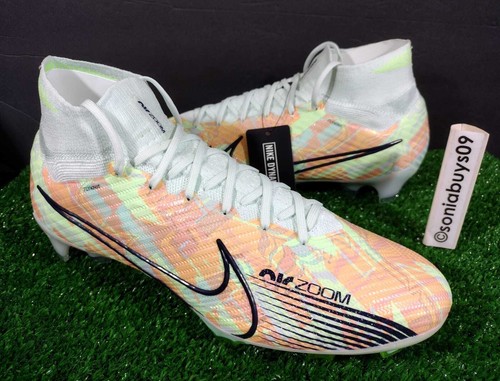 Zapatos de fútbol Nike Zoom Superfly 9 Elite FG ACC, DJ4977-343, verdes/blancos, tallas - Imagen 2 de 12