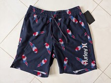 Hurley Parrot Volley Swim Shorts Men s S Navy 7.5 Inseam 18 In Outseam NWT
