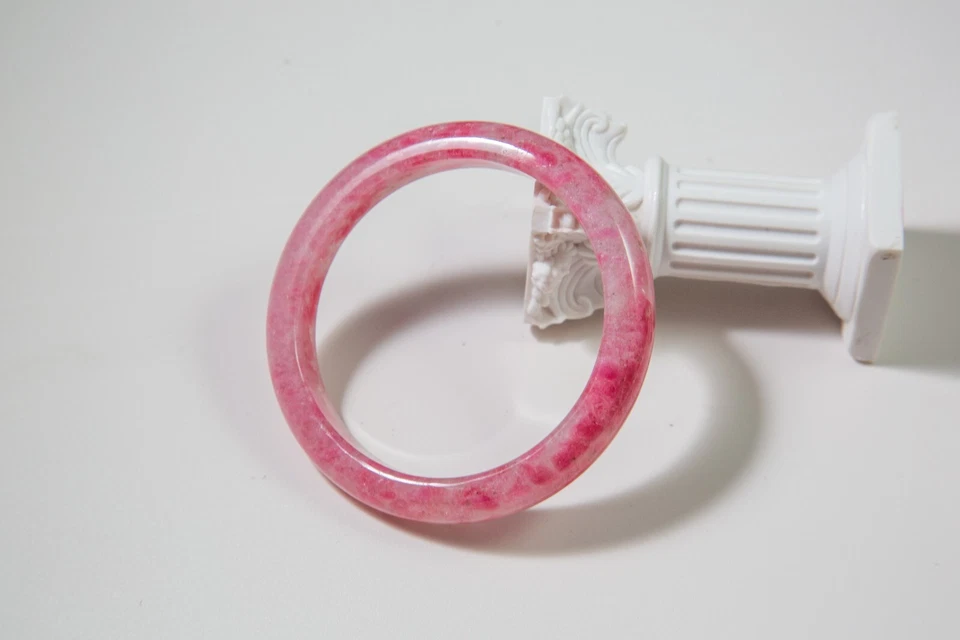 57mm+ Sakura Flower Rain Rhodonite Bangle Bracelet | 57口樱花雨蔷薇辉手镯 - Image 3 of 4