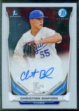 2014 Bowman Chrome Prospect Autographs #BCAPCB Christian Binford Auto Card RC